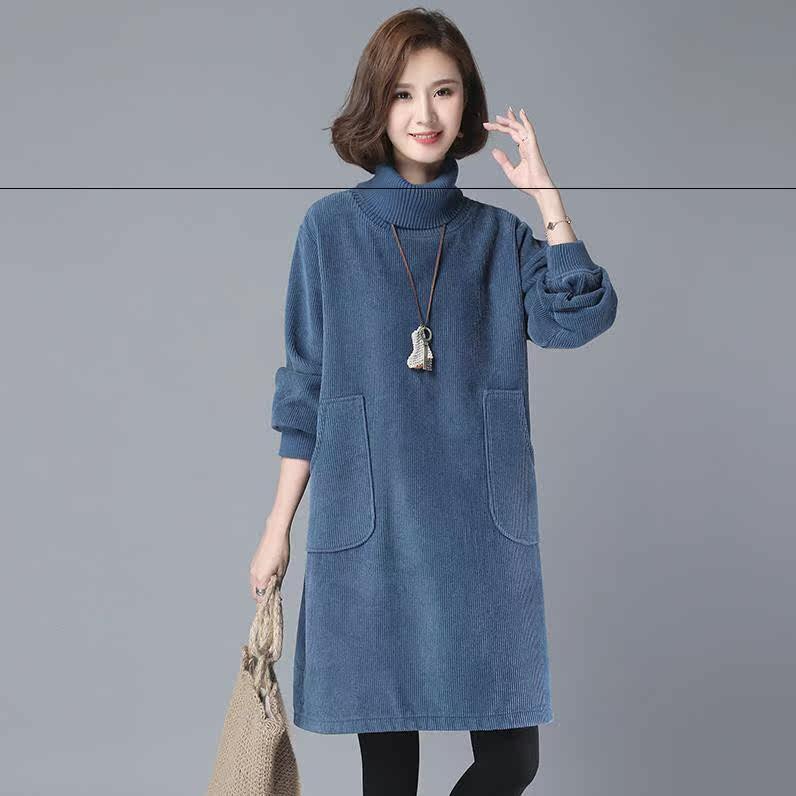 小衫女2020新款冬天上衣女加绒加厚韩版宽松大码高领遮肚子打底衫