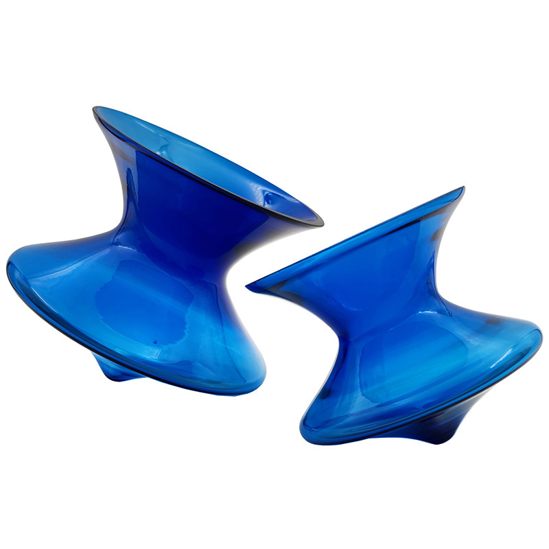 现代北欧轻奢灰色陀螺玻璃摆设样板书房家具摆件