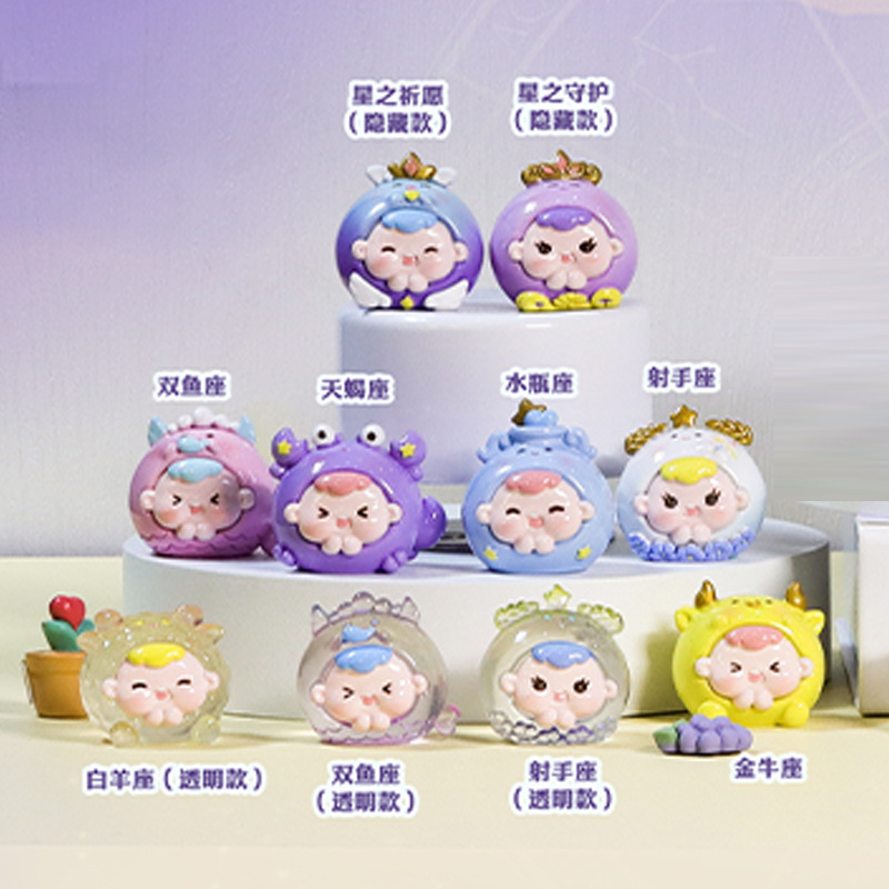 新款手办盲盒十二星座小萌粒卡通潮玩公仔惊喜小盲袋潮玩盲盒
