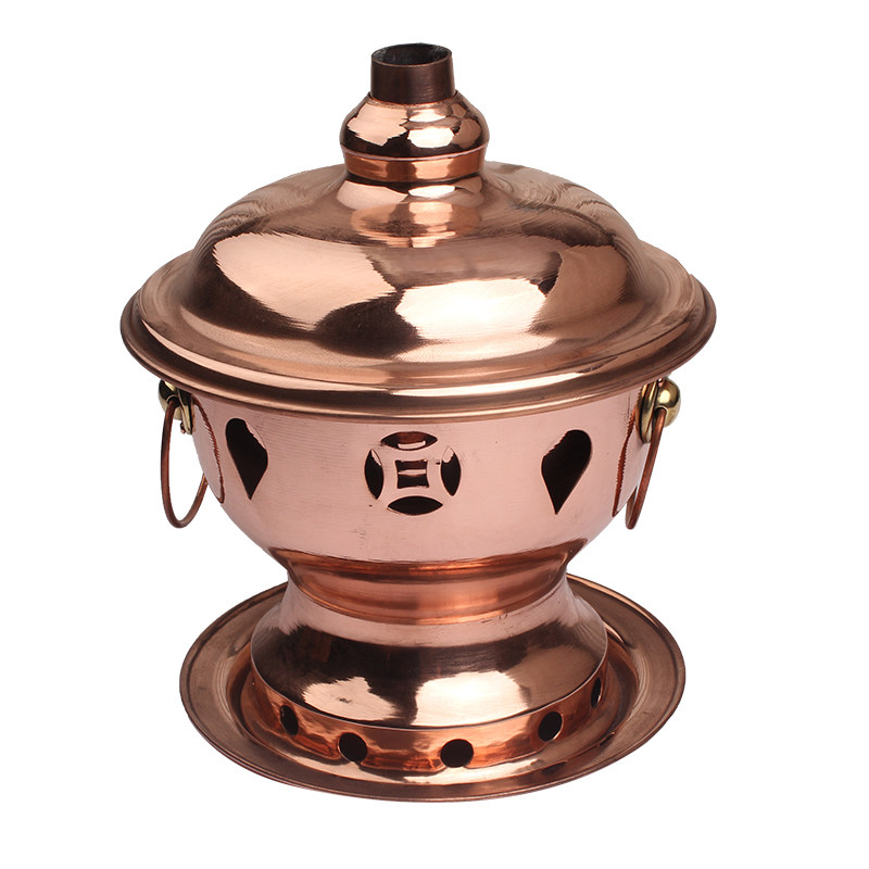 铜火锅铜炉小铜锅酒精炉小火锅锅单人家用小型火锅固体液体火锅炉