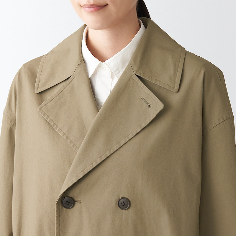 无印良品muji男女春秋风衣薄款防水宽松外套双排风衣