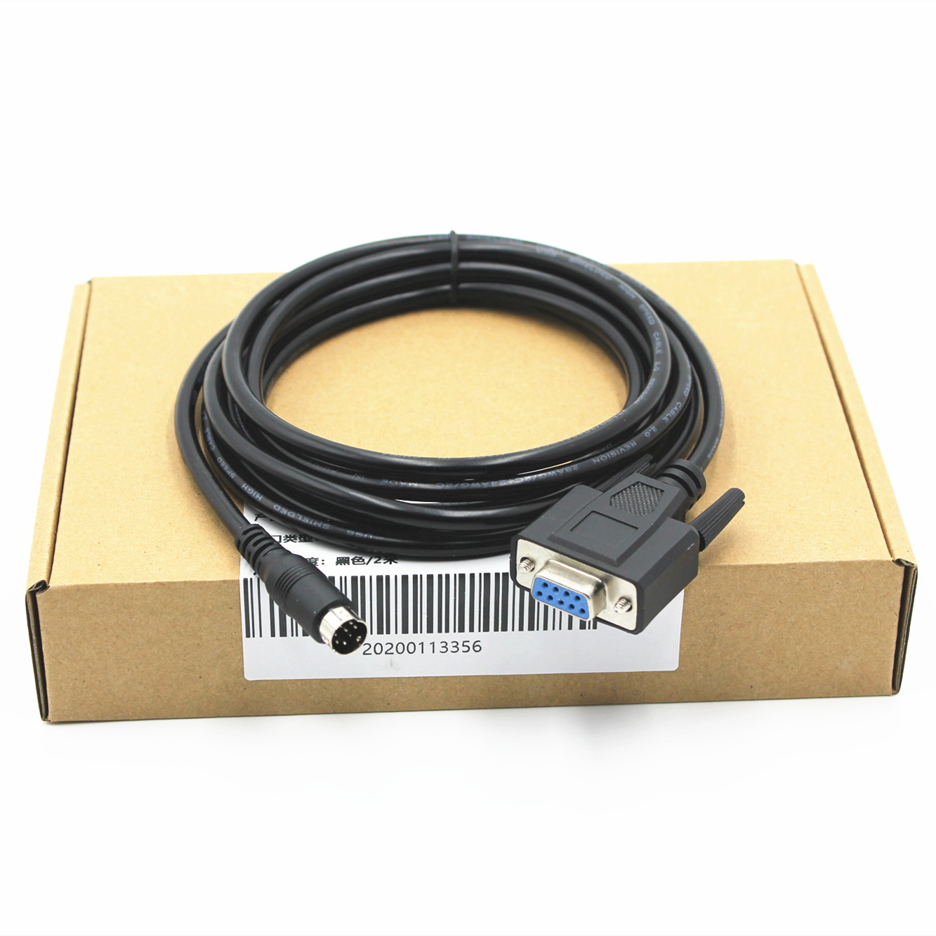 定做ps2转9孔串口rs232md8芯圆口8针转db9数据线