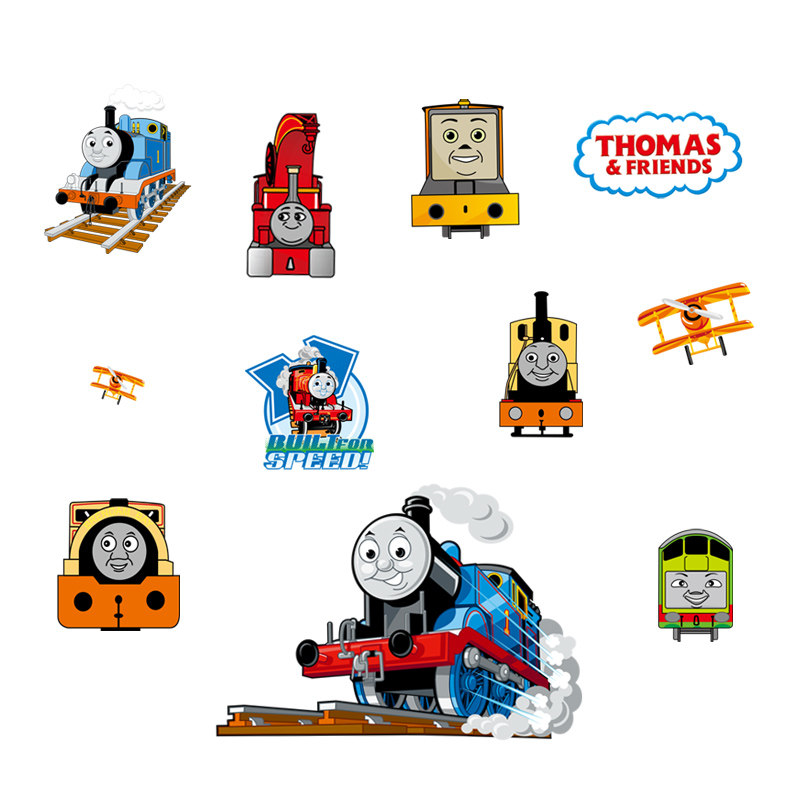 3d立体视觉thomas托马斯小火车防水儿童旅行箱贴纸卡通壁纸墙贴