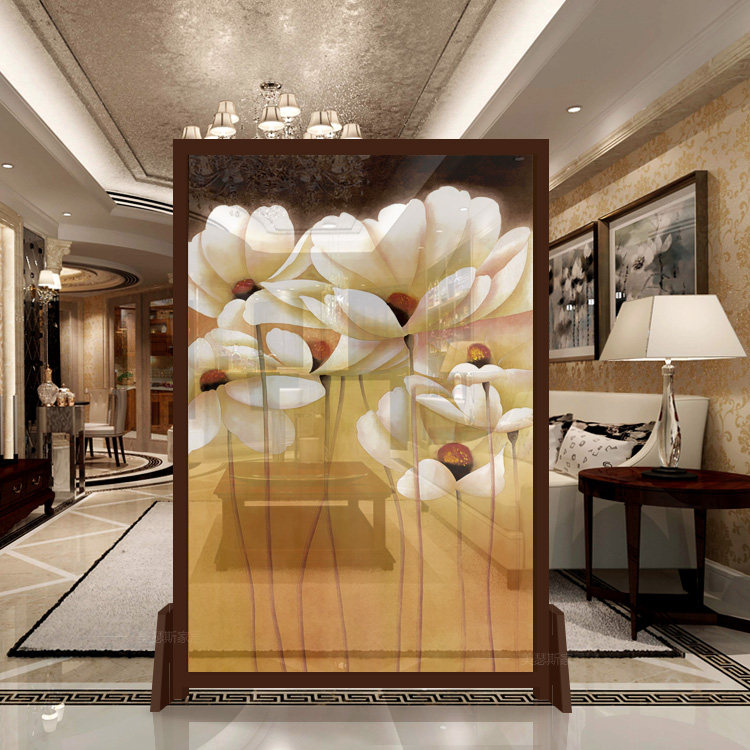 屏风欧式欧式美美式隔断玄关英格兰梦之花纱实木座屏