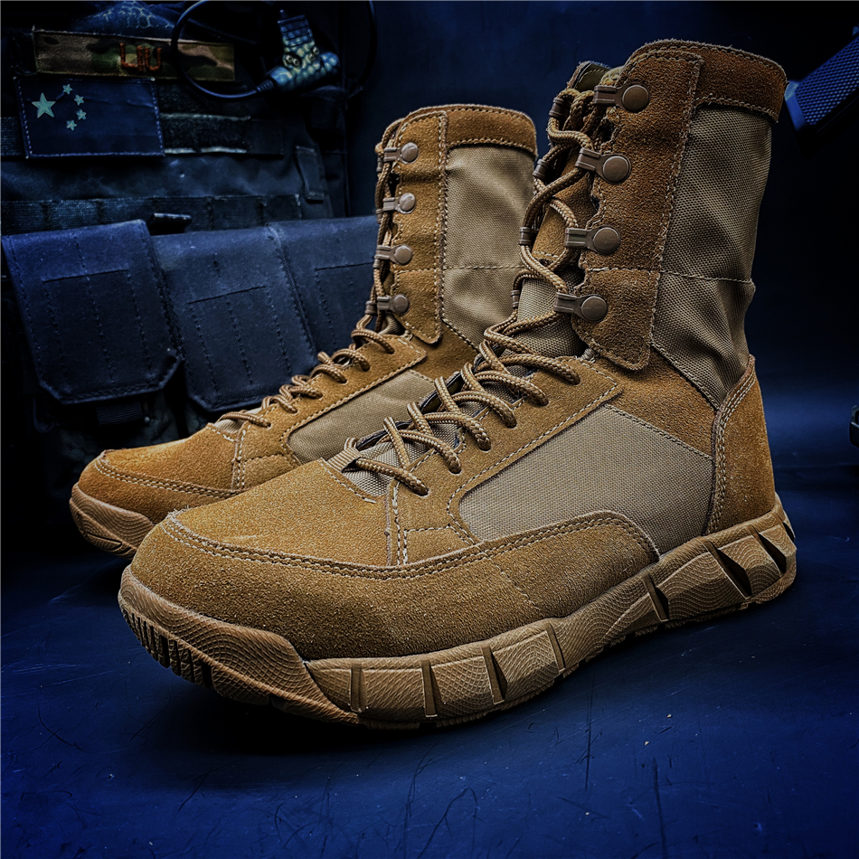 美国原品沙漠mod高帮狼棕色军靴沙色战术超轻战术靴