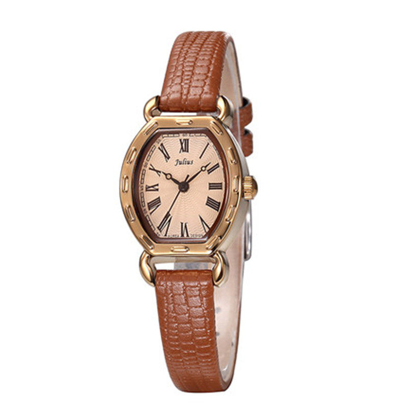正品聚利时韩国名牌潮流时尚女表皮带学生手表韩版皮带防水复古表