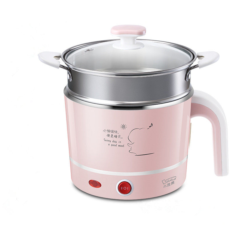 小浣熊双层多功能304不锈钢学生迷你电煮锅宿舍寝室电火锅小电锅