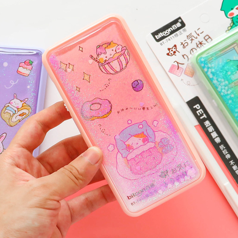 入油流沙涂改初中可爱少女改正学生修正大容量修正带