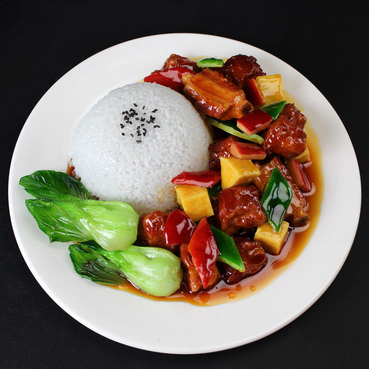 模型食品御匠壹品仿真盖浇米饭中餐炒饭假菜仿真水果