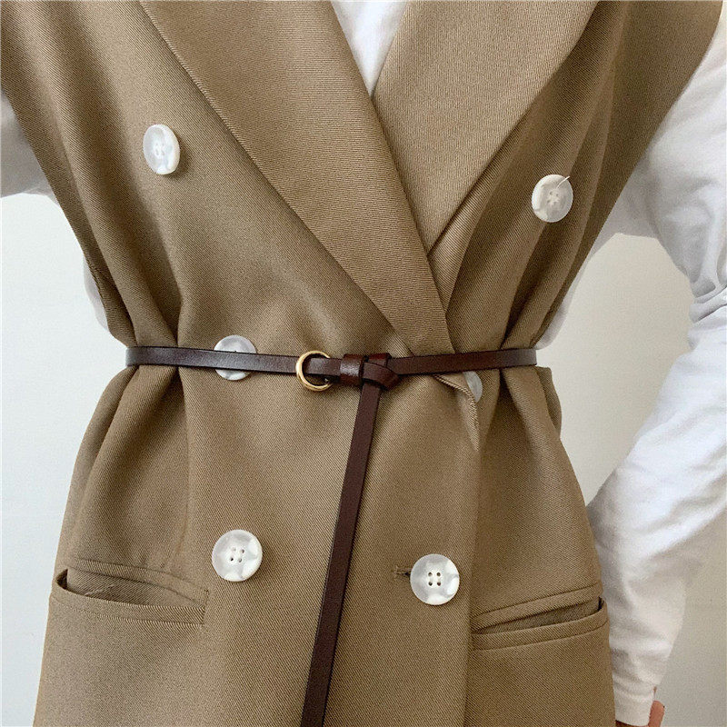 黑色西装腰封收腰衬衫裙子连衣裙连衣装饰女装腰带