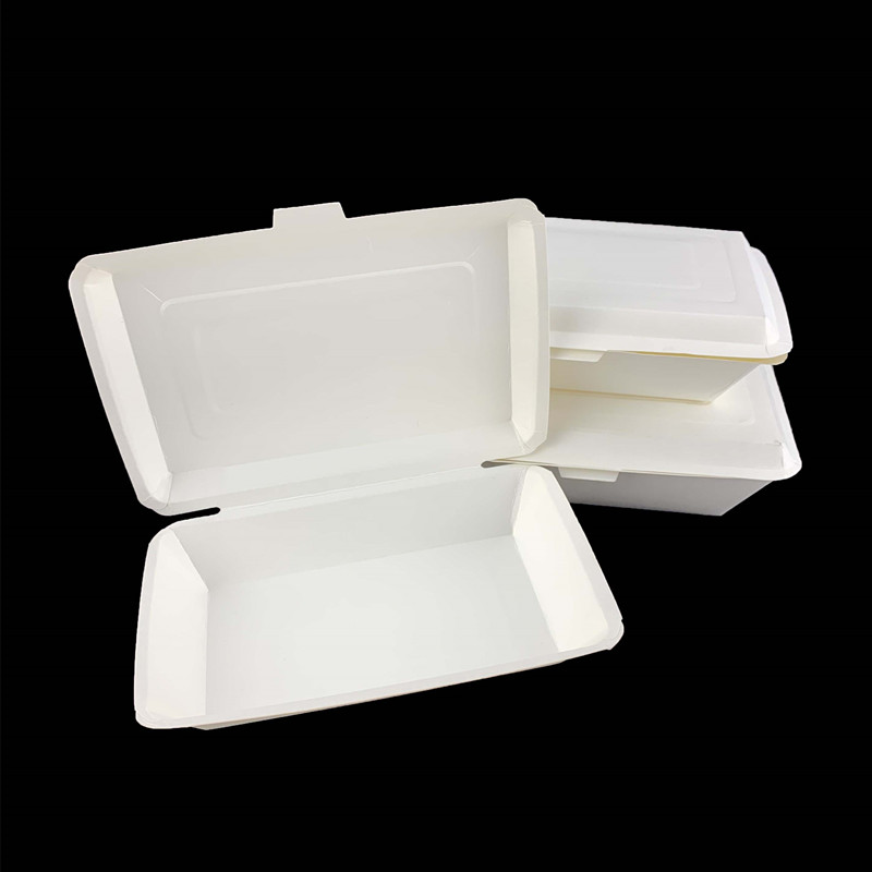 加厚一次性纸饭盒打包盒环保快餐盒方便盒大号550ml菜盒90只 包邮