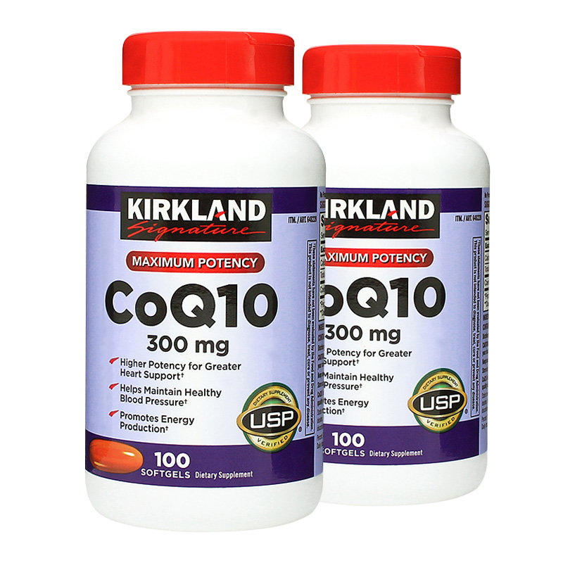 美国直邮kirklandcoq10柯克兰辅酶q10软胶囊保护心脏100粒2瓶装