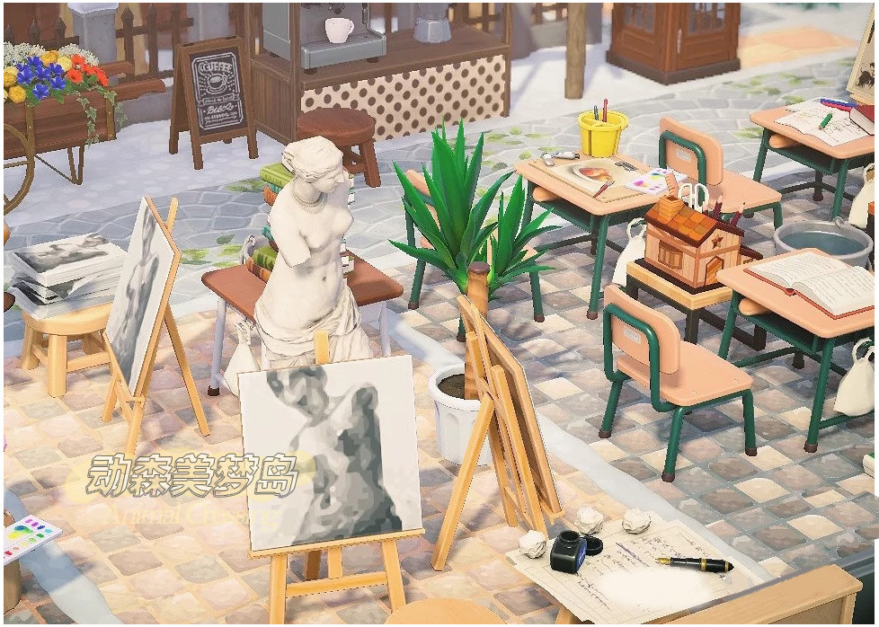 动森三合一森友动物组合名画一套三合露天艺工amiibo