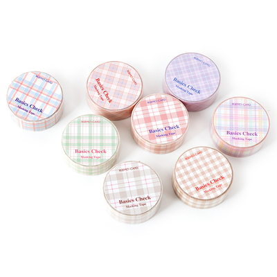 基础格子胶带 简约生活盐系清新格子布纹硫酸纸防水胶条手帐装饰