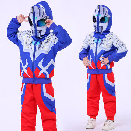 赛罗奥特曼衣服冬季男童套装儿童新款秋冬冬装套装