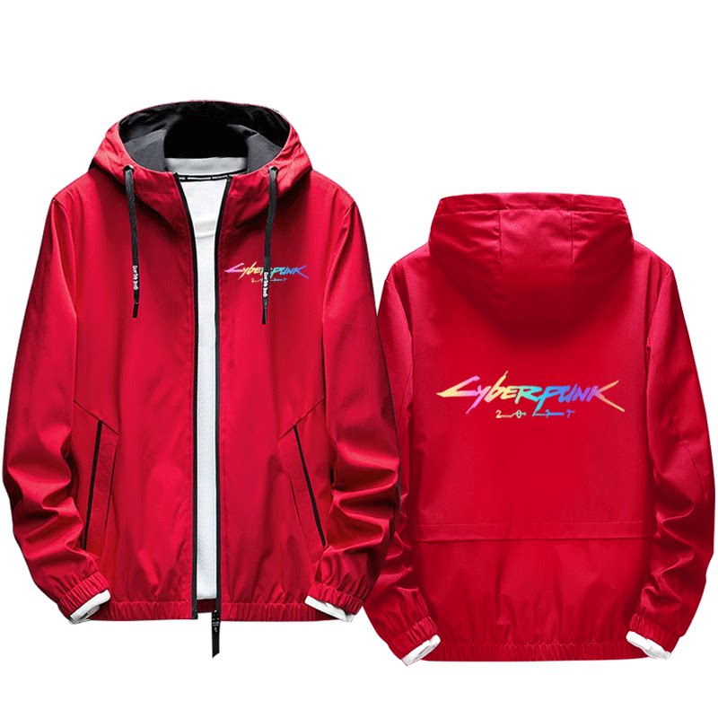 赛博朋克2077主题logo炫彩反光衣服男女情连夹克