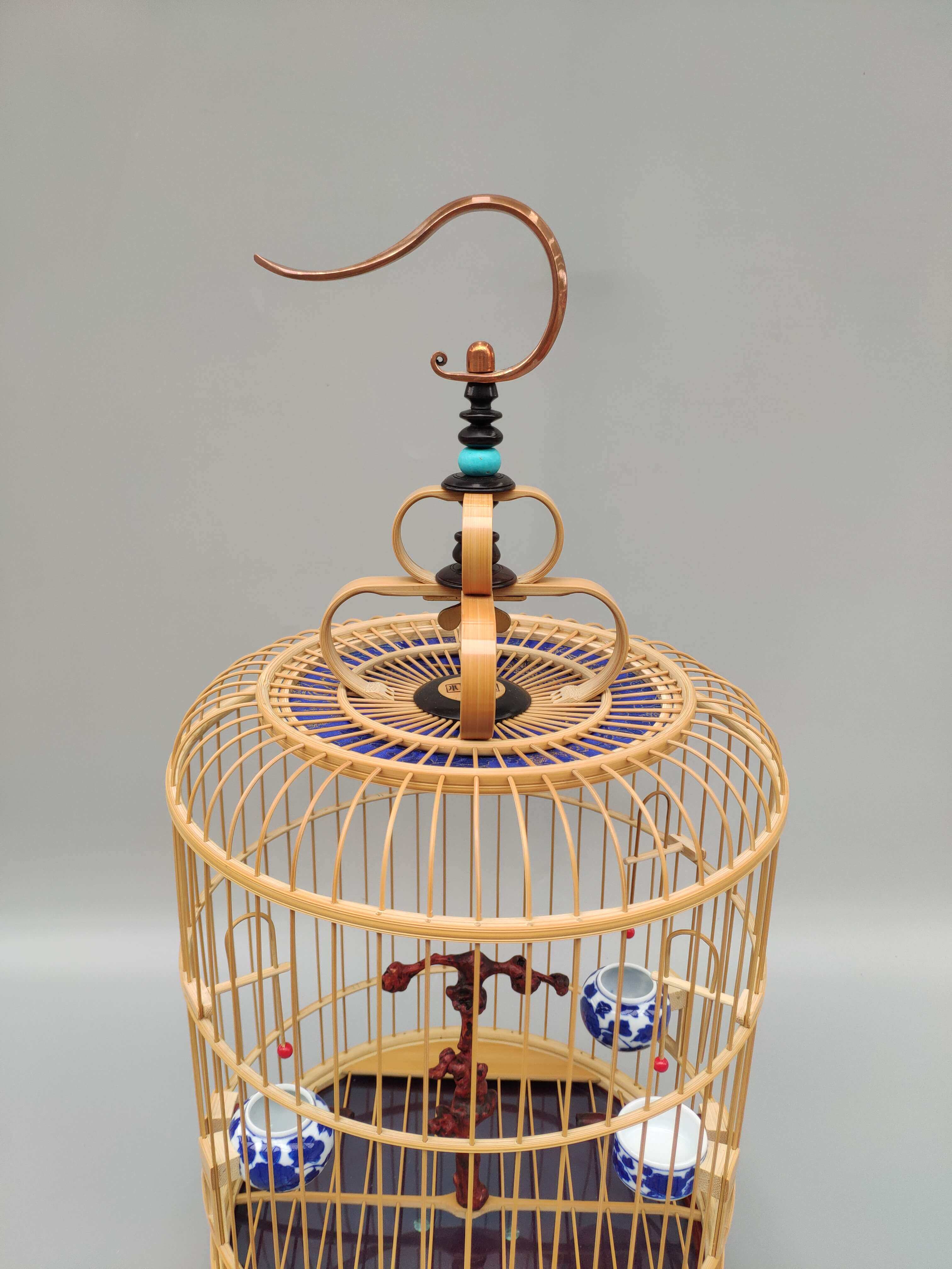 全新石燕笼河燕笼石燕笼小黑白鸟笼川笼全手工制作全套包邮