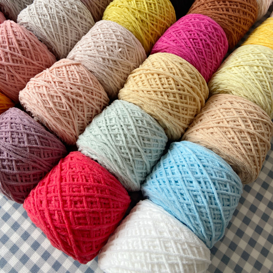 2mm哑光雪尼尔小绒仔细冰条玩偶专用线平替迷你毛线