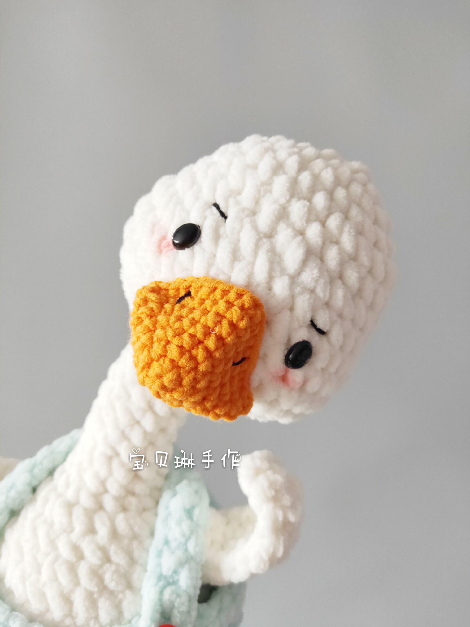 宝贝琳手作钩针毛线编织diy呆头鹅歪脖杀网红材料包高清视频包邮