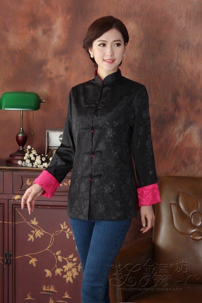 唐装女式复古休闲中式仿真真丝双面中装妈妈上衣