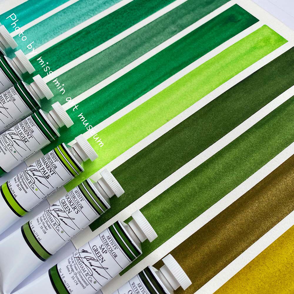 自选单块分装mg艺术家水彩颜料1ml2ml绿色水彩颜料