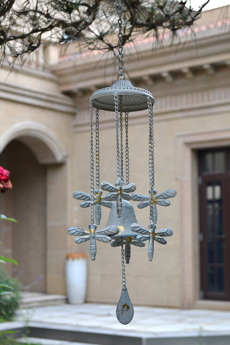 复古做旧创意铁艺小鸟铸铁风铃庭院美式花园风铃及配件