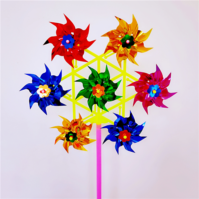 新款创意风车儿童地推小礼礼品旋转七彩地摊风车