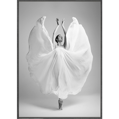芭蕾舞女孩客厅装饰画黑白艺术人物卧室玄关挂画服装店舞蹈室壁画
