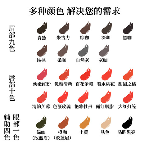 眉尖上的诱惑:正品nc纹绣色料纹眉纯植物德国半永久色乳美瞳线眉毛雾