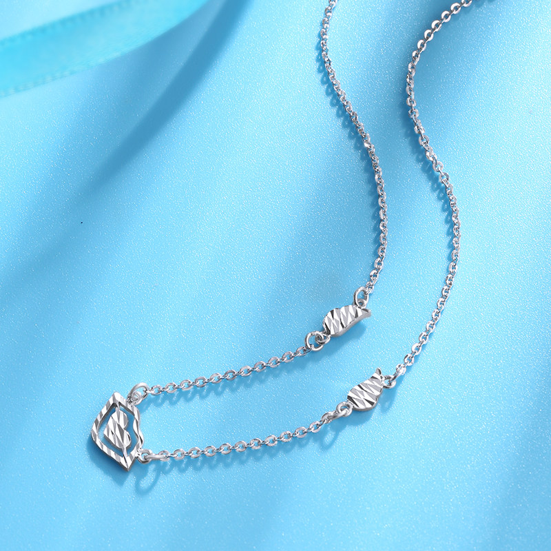 项链白金吾昔珠宝pt950铂金性感嘴唇锁骨套链颈饰