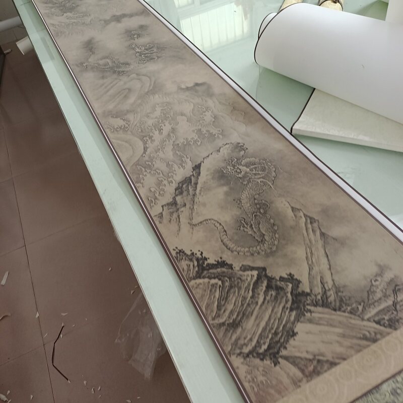 南宋陈容十龙图书画水墨横幅国画艺术微喷仿古复制临摹装饰画