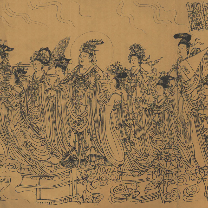 吴道子八十七神仙古代佛教神像书法字画高清复制国画