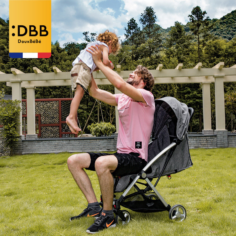 douxbebe婴儿车轻便折叠手推车可坐可趟便携高景观轻小儿童宝宝车