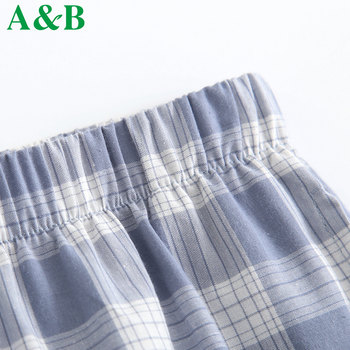 AB underwear ພາກຮຽນ spring ແລະ summer ຝ້າຍບໍລິສຸດເຮືອນ pants ຜູ້ຊາຍພິມອອກວ່າງ pajama pants ຝ້າຍຜູ້ຊາຍບ້ານບາດເຈັບແລະ trousers ພາກໃຕ້