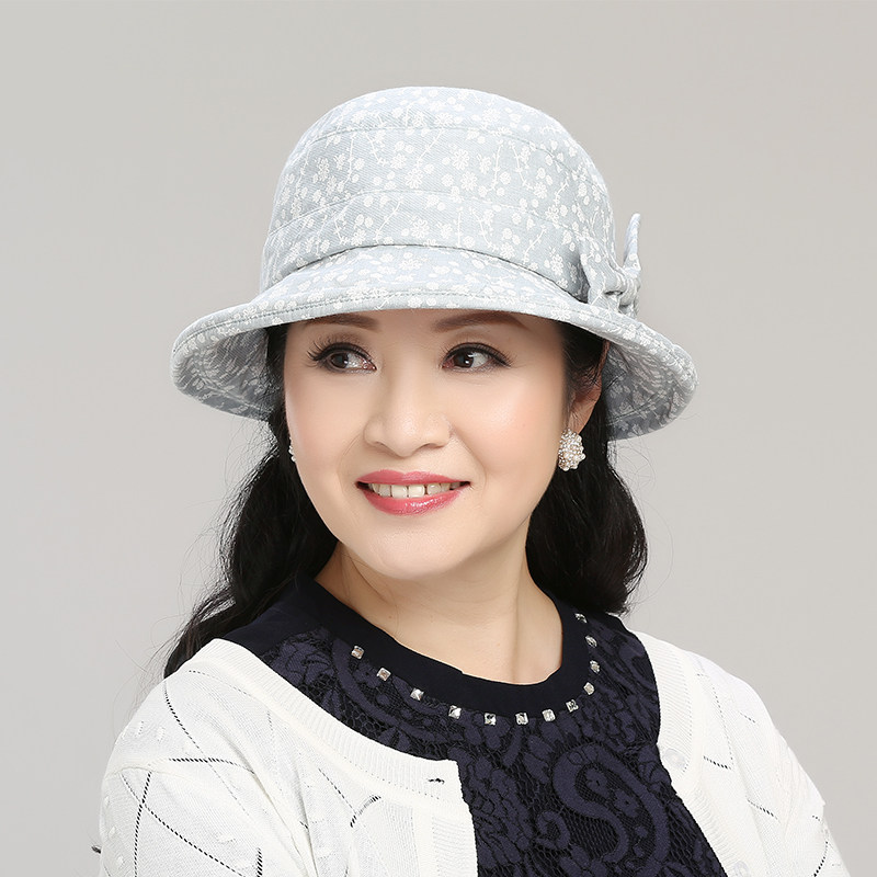 中老年人帽子女夏天遮阳帽防晒透气盆帽休闲老人帽奶奶布帽春秋季