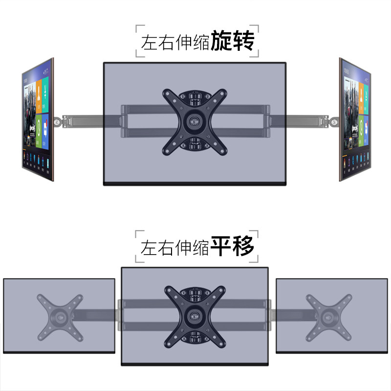 通用液晶电脑显示器支架壁挂旋转万向伸缩折叠墙面显示屏电视挂架