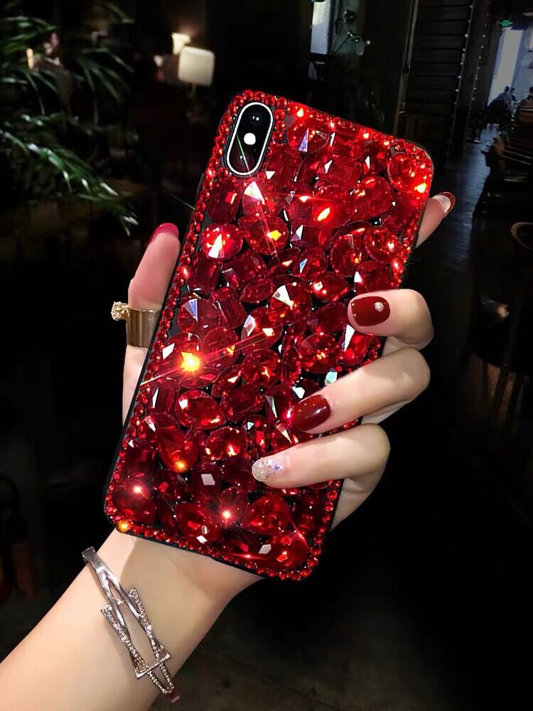 适用于苹果xsmax带钻手机壳奢华女款8plus网红水钻手机保护套