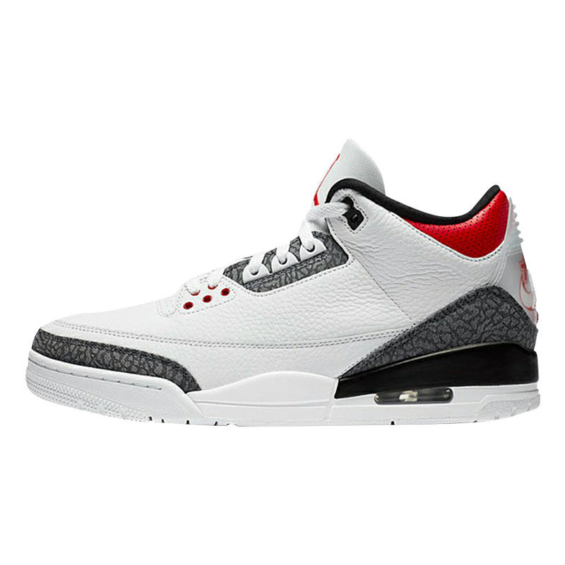 air jordan 100 aj3火焰红日本限定白水泥单宁中帮篮球鞋 cz6433 - 爱
