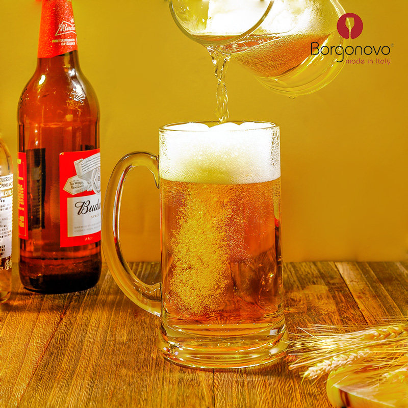 啤酒杯意大利进口博格诺菠萝扎啤杯超大扎杯1l茶杯玻璃杯