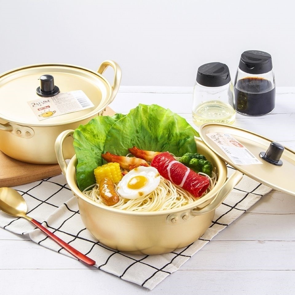 韩国泡面锅小煮锅双耳汤锅家用燃气方便面锅煮汤锅
