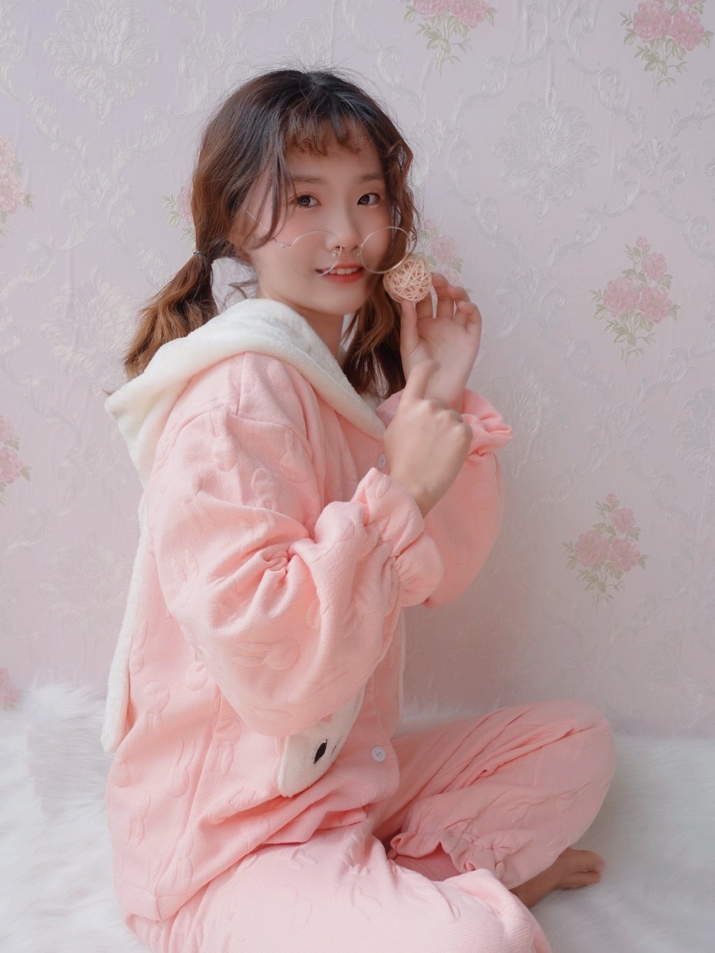 春款意向空气单层家居服女家睡衣兔子兔囡囡囡囡jk