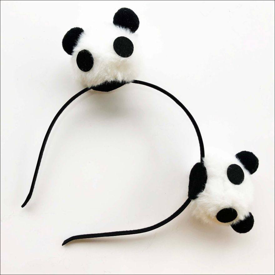 熊猫发箍可爱卡通日常洗脸发卡毛绒头箍儿童发饰