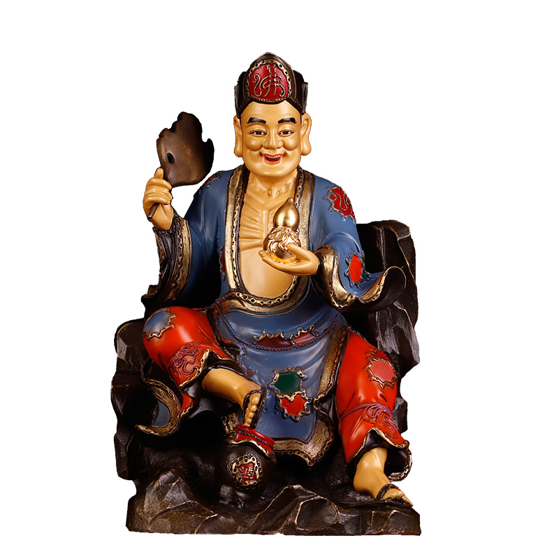 典藏纯铜活佛济公神像降龙罗汉尊者佛像济癫摆件