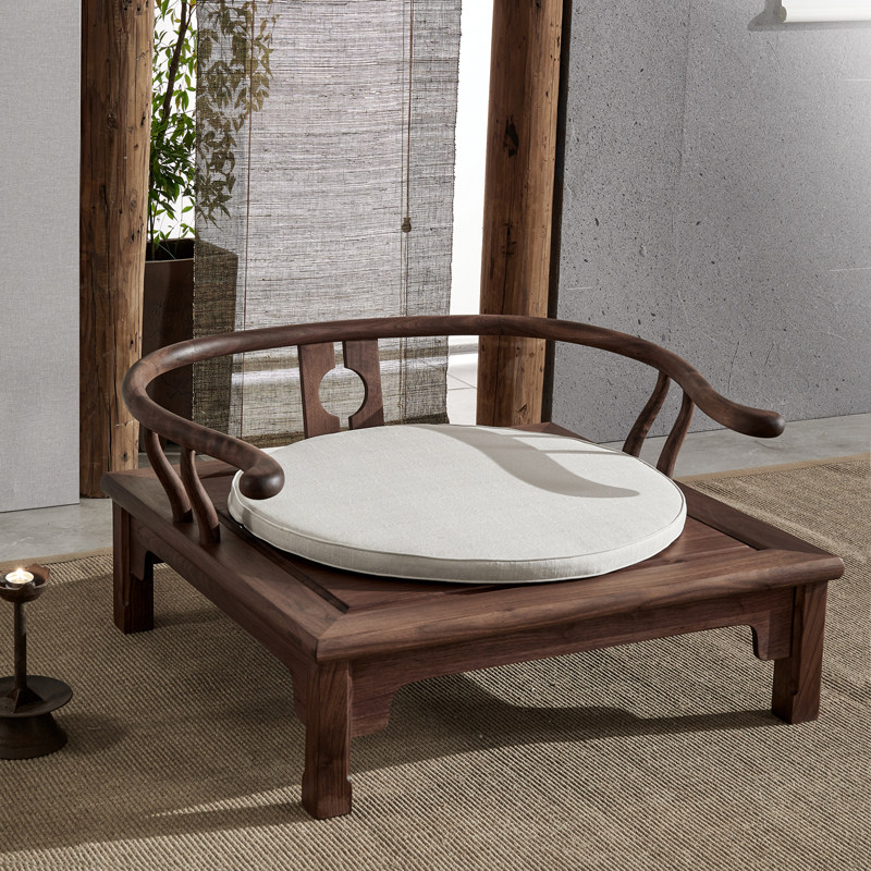 新中式盘腿椅打菩提胡桃榫卯圈椅冥想国风意中圈椅