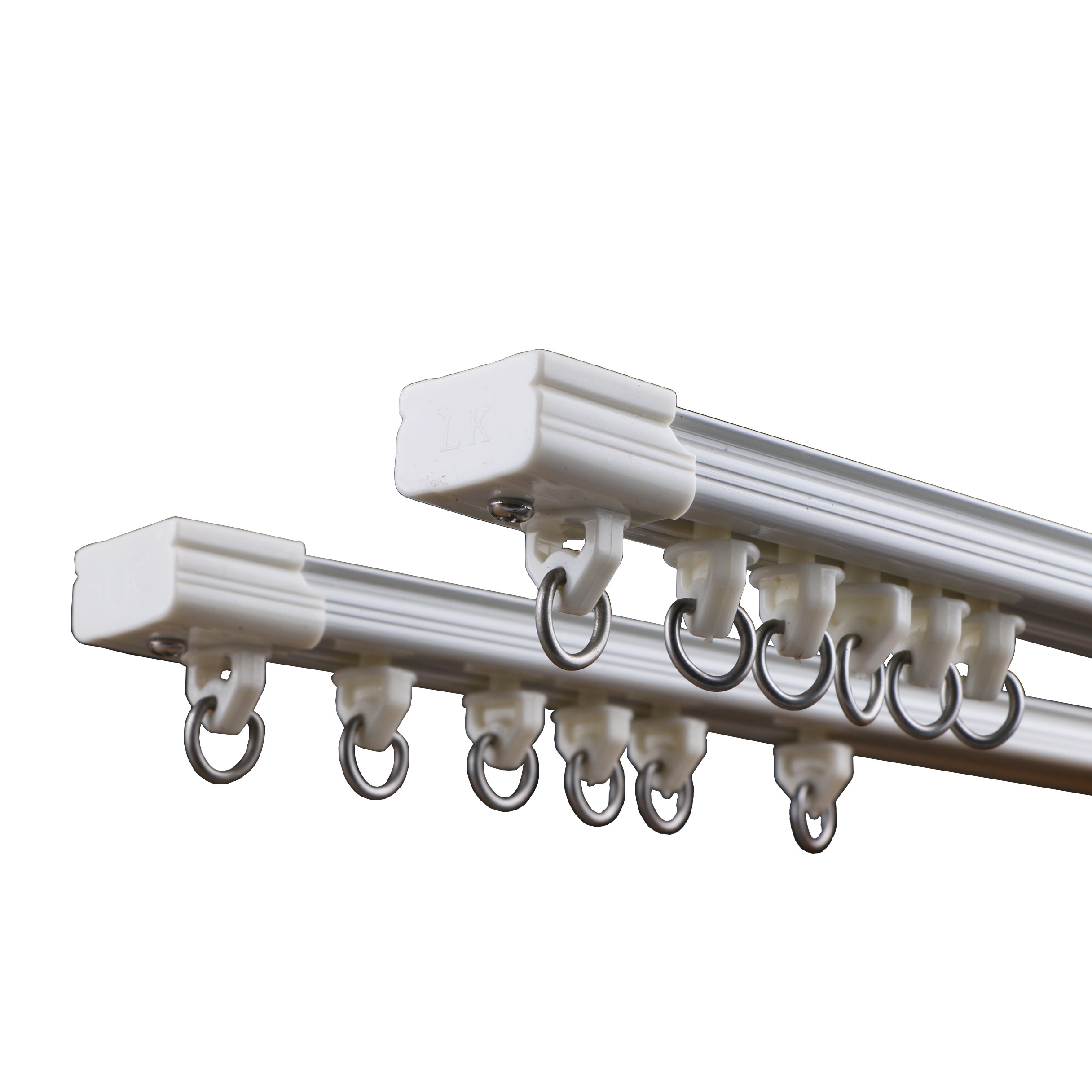 窗帘轨道超薄静音打孔开窗飘窗弯轨杆顶窗帘轨道