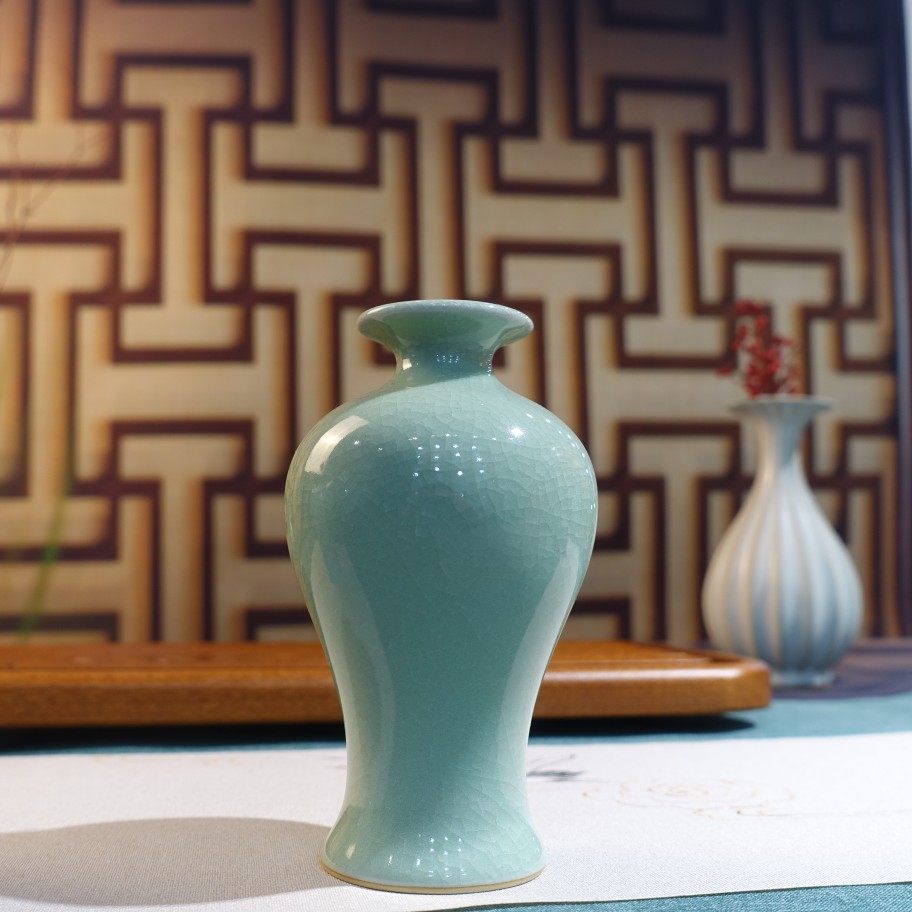 花瓶汝釉坊杨聚斌窑汝原产地汝窑摆件插花房屋摆件