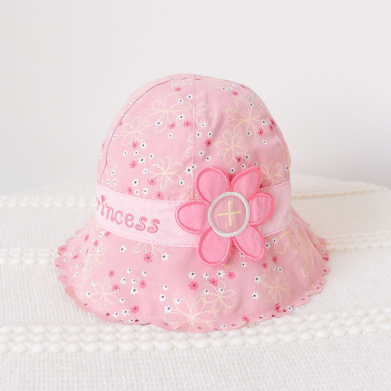 婴儿帽子春秋薄款宝宝帽公主帽女童帽童沙滩太阳帽小女孩儿童凉帽