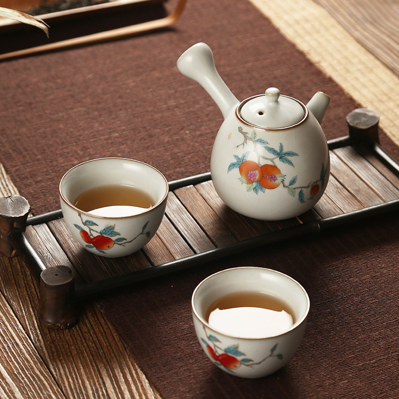 汝窑茶道泡茶抓煮小手单个陶瓷茶具开片功夫茶茶壶