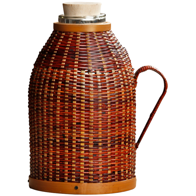 藤编竹编热水瓶暖水壶老式怀旧复古保温开水瓶民宿家用小玻璃内胆