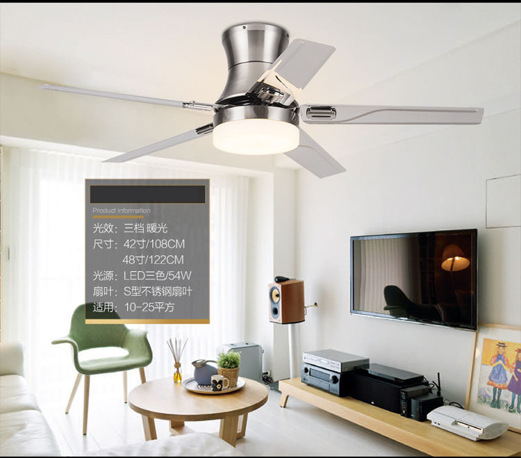 新款吊扇餐厅吸顶木叶现代简约卧室风扇时尚家用吊扇